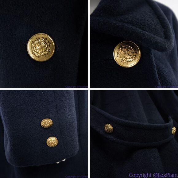 Vintage Talbots Pea Coat, USA made, wool,‎ navy blue, size 16 - Picture 4 of 16